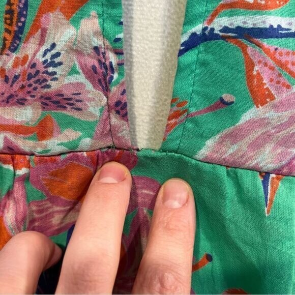 Benjanan Floral Flamingo print mini long sleeve Dress size medium - Picture 11 of 15